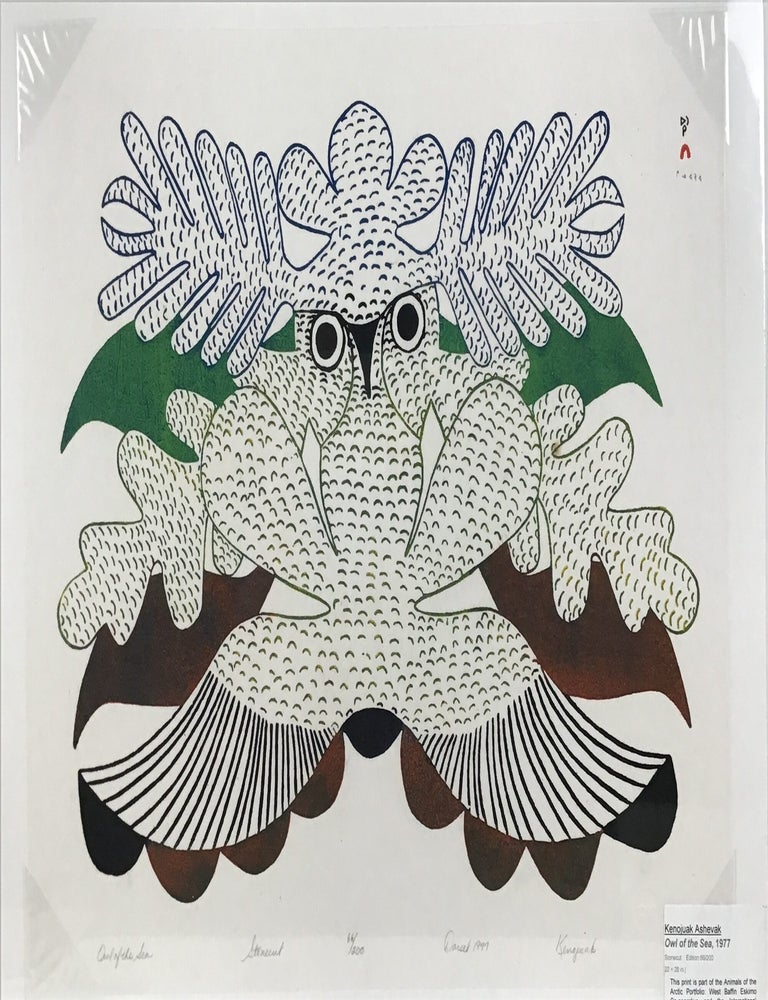 Item #032171 Kenojuak Ashevak. Owl Of Tthe Sea. Stonecut and Stencil on Paper. Limited, Numbered, Signed. Fine condition. Kenojuak Ashevak.