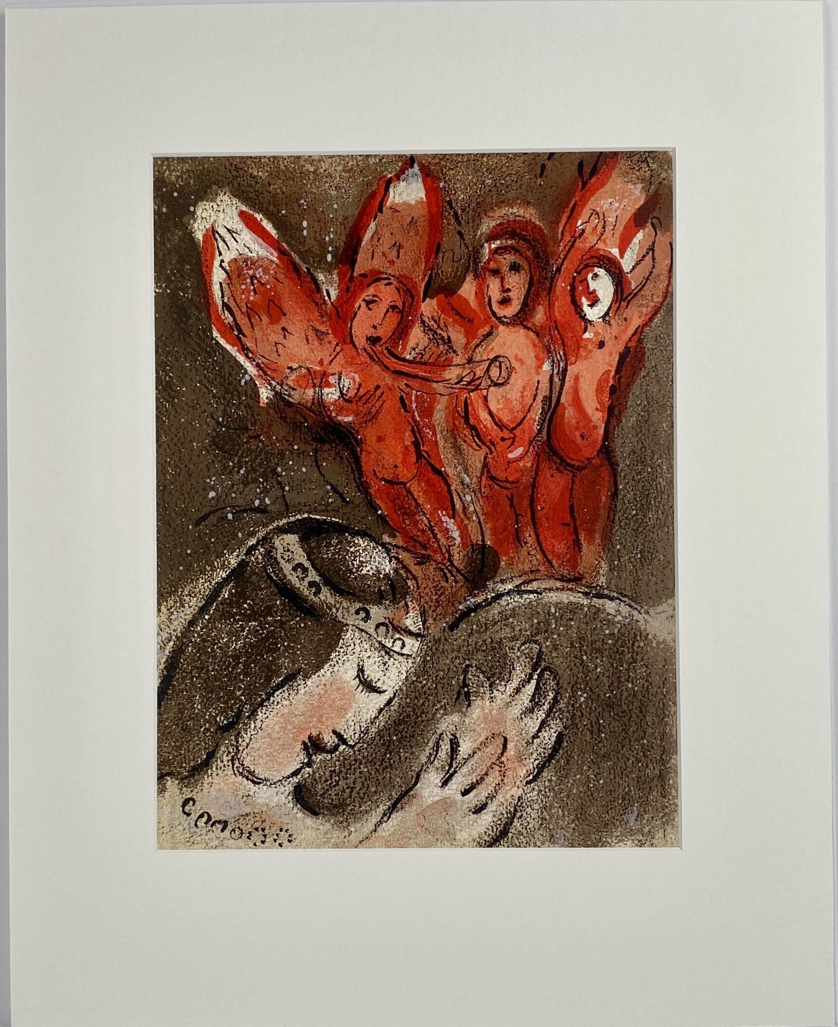 Marc Chagall. Sarah and the angels Original Lithograph from Drawings ...