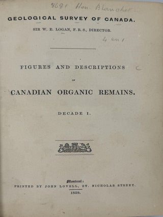 Geological Survey of Canada. Figures and Descriptions of Canadian Organic Remains. Decades I-IV.