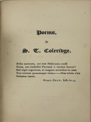 Poems, By S. T. Coleridge, Second Edition. To Which Are Now to be Added Poems by Charles Lamb, and Charles Lloyd.