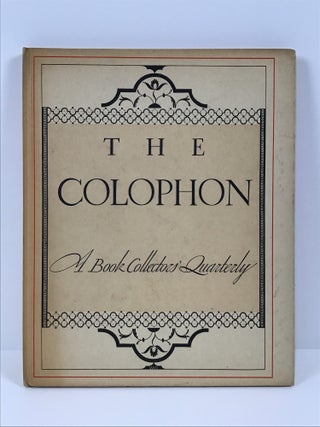 Item #67288 The Colophon: A Book Collector's Quarterly. Part Five. Elmer Adler, Burton...