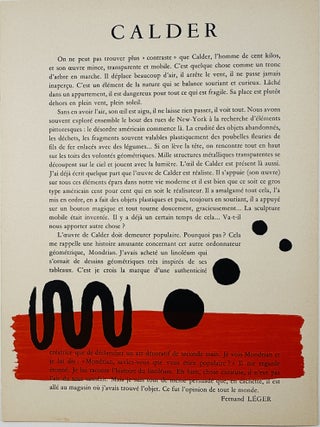 Derriere Le Miroir No. 31 Juillet 1950: Calder. First Edition.