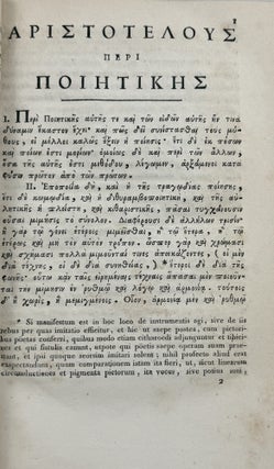 Poeticae Aristotelis Nova Versio Ex Graeco Exemplari Editionis Novissimae Haud Paucis Tamen In Locis Si Diis Placet Emendato.